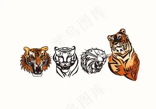 老虎头像动物