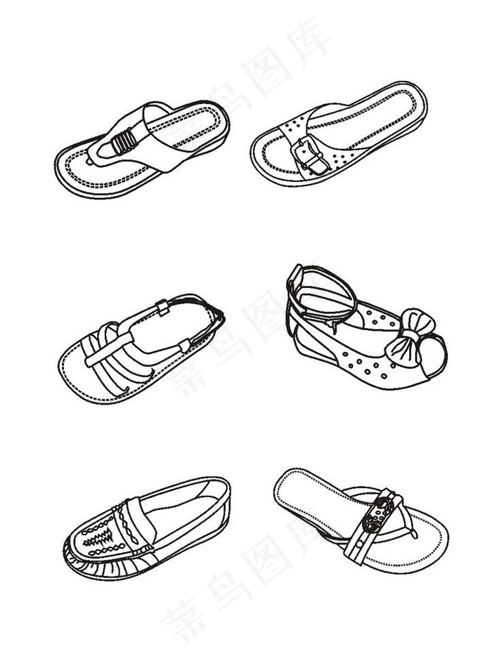 6款矢量鞋图图片