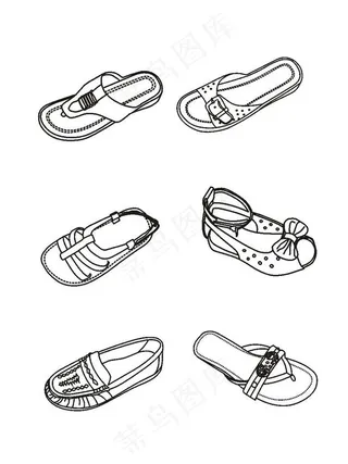 6款矢量鞋图图片