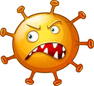 卡通医学病毒细胞矢量图