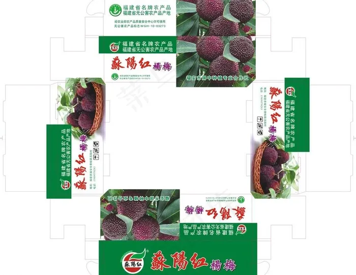 杨梅包装纸箱图片cdr矢量模版下载