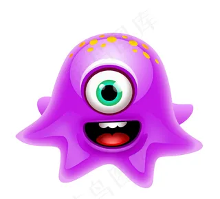 可爱卡通怪物矢量素材