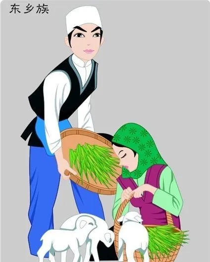 东乡族 五十六个民族 中华传统 装饰 AIai矢量模版下载