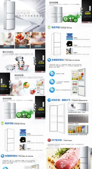 淘宝网店家庭冰箱详情页模板设计