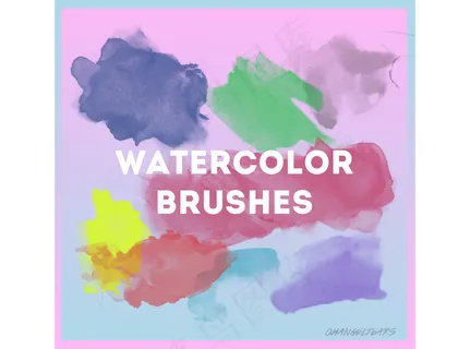 颓废的水彩涂抹背景PS笔刷
