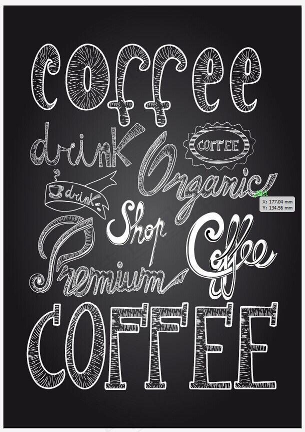 手绘咖啡店黑板风矢量素材