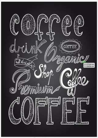手绘咖啡店黑板风矢量素材
