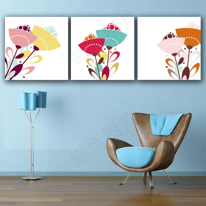 艺术花朵无框画psd模版下载