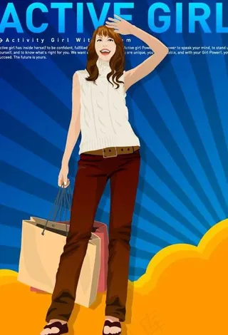 商城购物美女韩国矢量图267