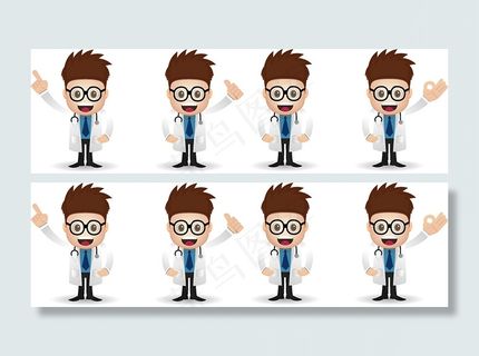 卡通医生人物设计矢量素材