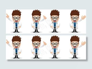 卡通医生人物设计矢量素材