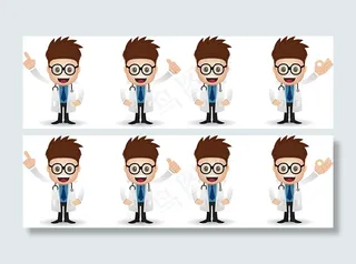 卡通医生人物设计矢量素材