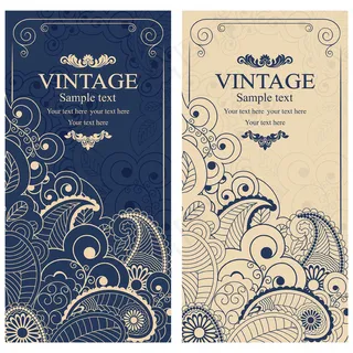 蓝色火腿花纹婚礼请贴图片