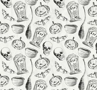 手绘万圣节元素无缝背景