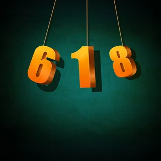 618渐变立体字制作