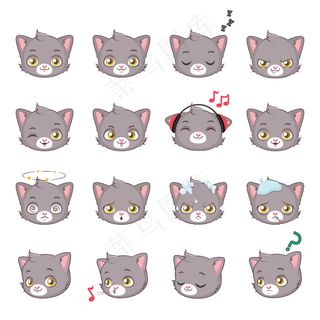 可爱卡通矢量猫