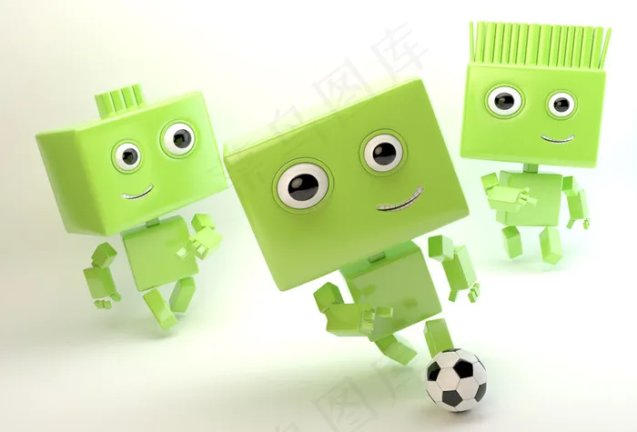 踢足球的3d人