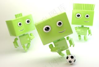 踢足球的3d人