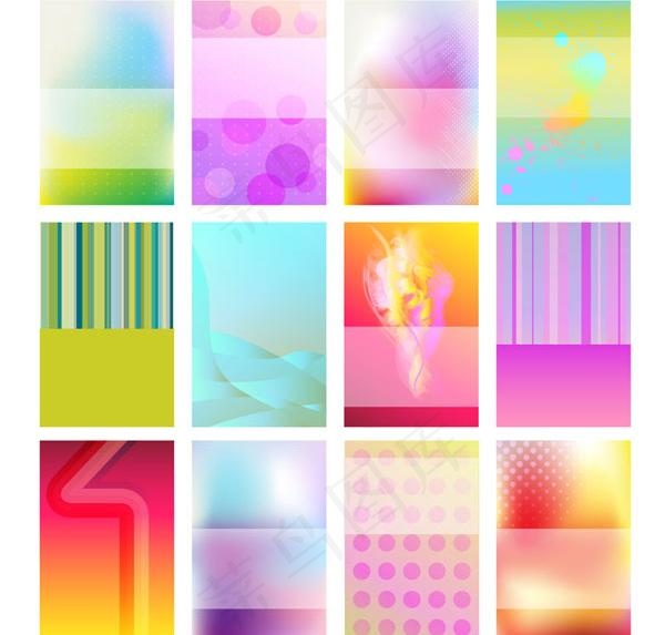 绚丽光晕卡片背景矢量素材