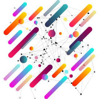 孟菲斯风格时尚潮流圆点线条几何,免抠元素