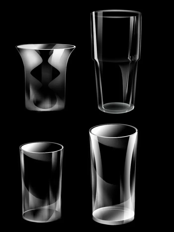 玻璃杯效果图图片psd模版下载