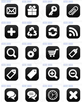 黑色风格网页应用图标