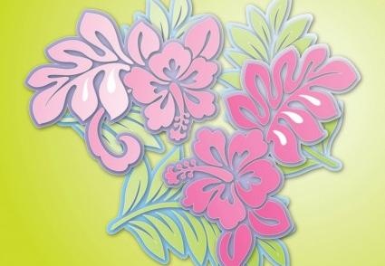 芙蓉花的向量ai矢量模版下载