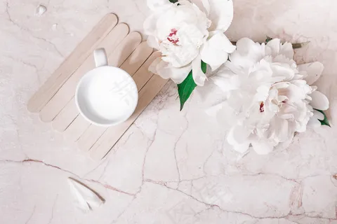 简约小清新文艺风插花静物摆拍背景