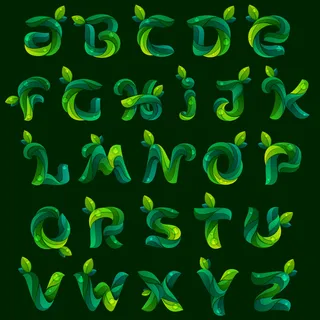 26个拼接字母设计矢量图