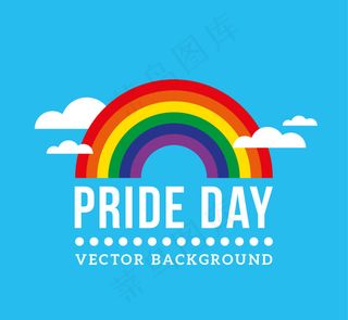 蓝色背景彩虹素材