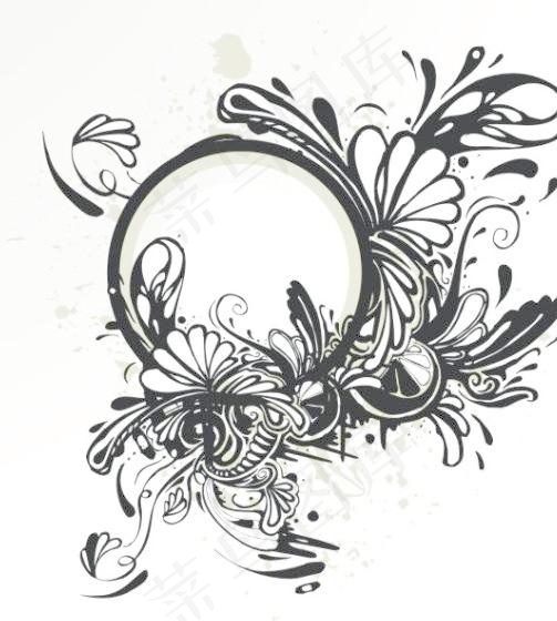 矢量花纹艺术花边