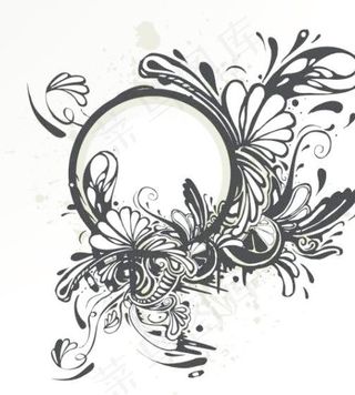 矢量花纹艺术花边