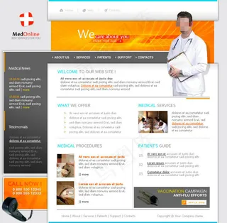医院类网页psd素材