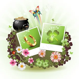 唯美蝴蝶鲜花背景矢量素材2