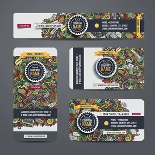 花纹色彩图案VI设计矢量素材