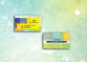 时尚简约拼色名片模板