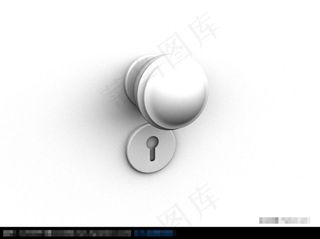 3D圆形门把手模型