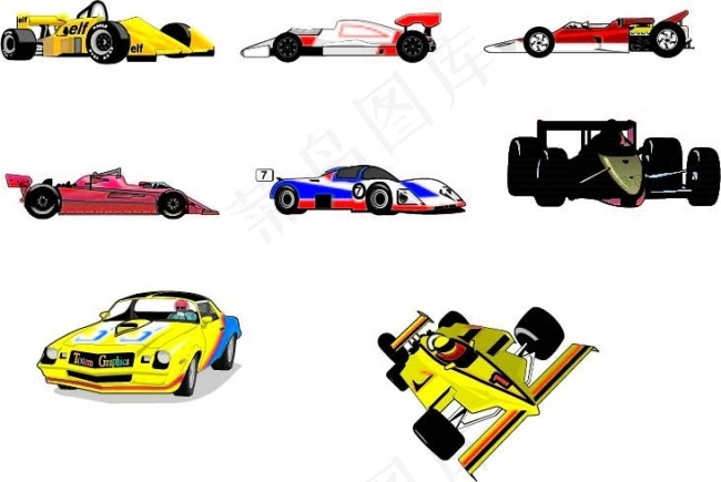 F1赛车矢量文件ai矢量模版下载