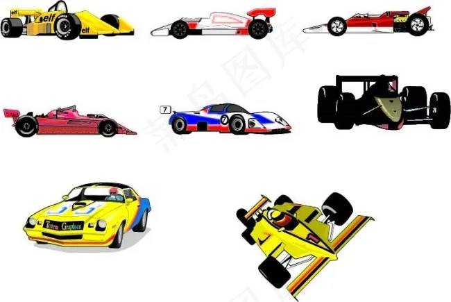 F1赛车矢量文件ai矢量模版下载