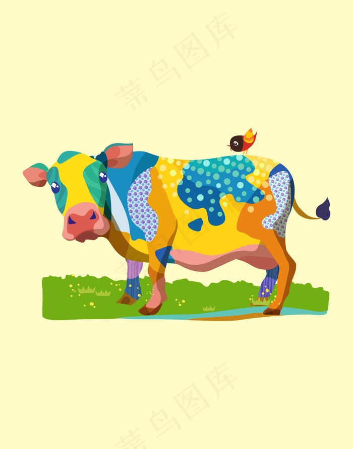 牛头插画cdr矢量模版下载