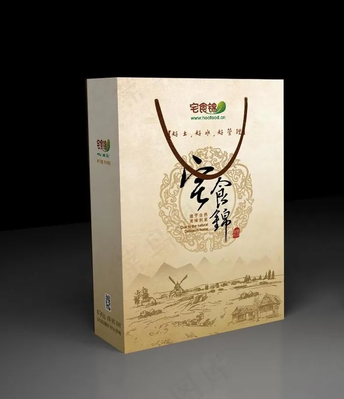 手提袋平面图图片ai矢量模版下载