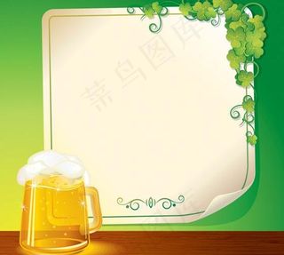 啤酒杯与贴纸图片