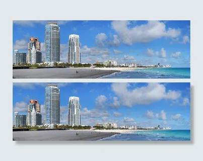 高楼大厦 蓝天 白云 海滩 海面 ... 高楼大厦 蓝天 白云 海滩 海面 ...