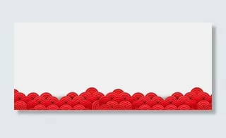 红色中国风祥云底纹装饰,免抠元素