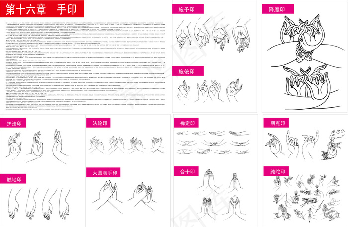 藏传佛教的象征和产品图16指纹矢量...ai矢量模版下载