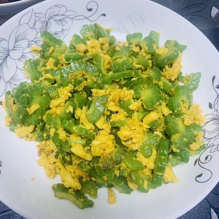 高清鸡蛋炒苦瓜美食图