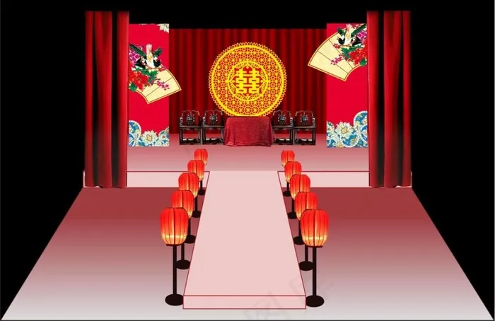 中式婚礼cdr矢量模版下载