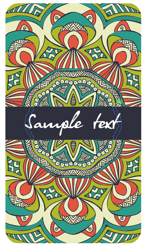 复古花纹卡片设计矢量图