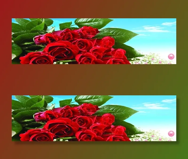 玫瑰无框画图片(4264X1429(DPI:60))psd模版下载