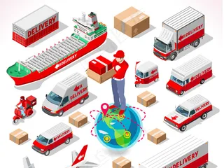 多款物流企业商业图表矢量设计素材